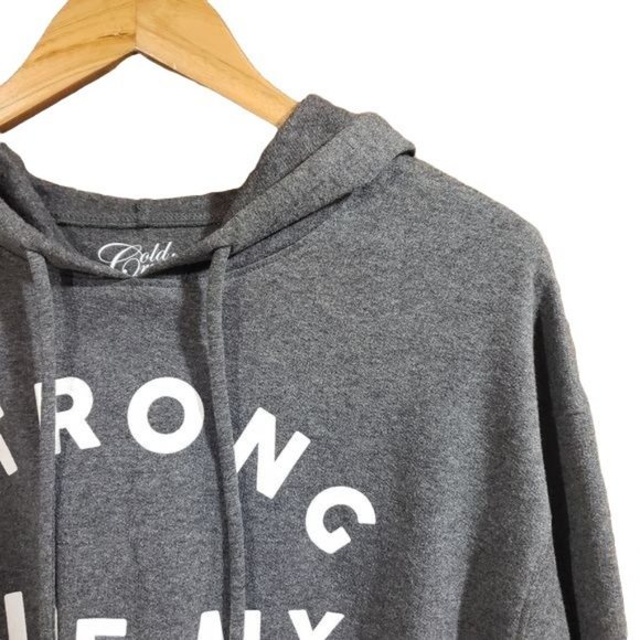 Cold Crush NWT "Strong like my coffee" graphic tie front hooded sweatshirt small - Picture 9 of 9